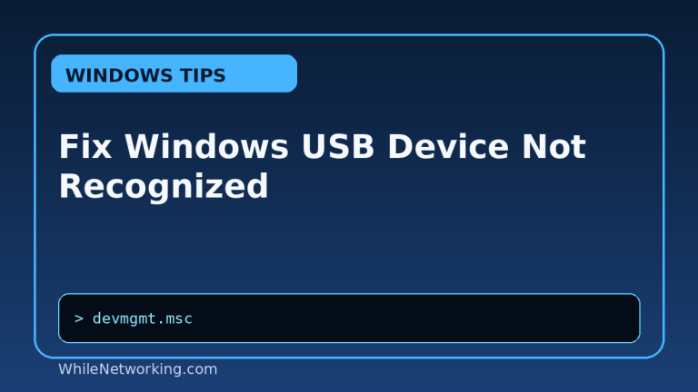Fix Windows USB Device Not Recognized featured image