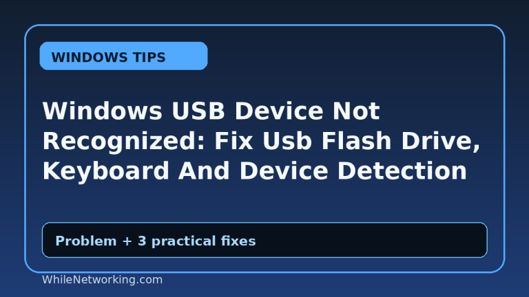 Windows USB Device Not Recognized: Fix Usb Flash Drive, Keyboard And Device Detection