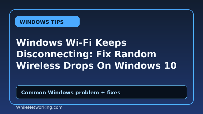 Windows Wi-Fi Keeps Disconnecting: Fix Random Wireless Drops On Windows 10 And Windows 11
