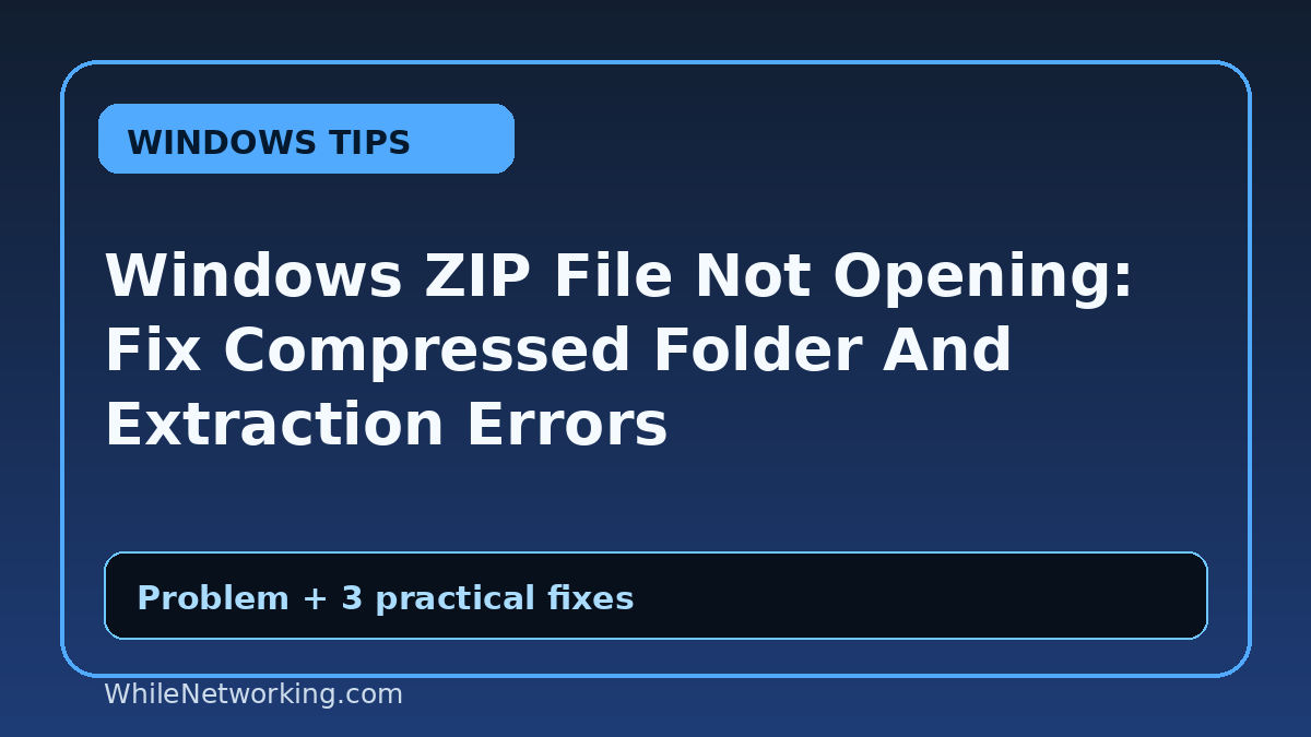 Windows ZIP File Not Opening: Fix Compressed Folder And Extraction Errors