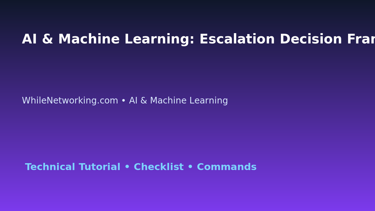 AI & Machine Learning: Escalation Decision Framework for IT Professionals featured image
