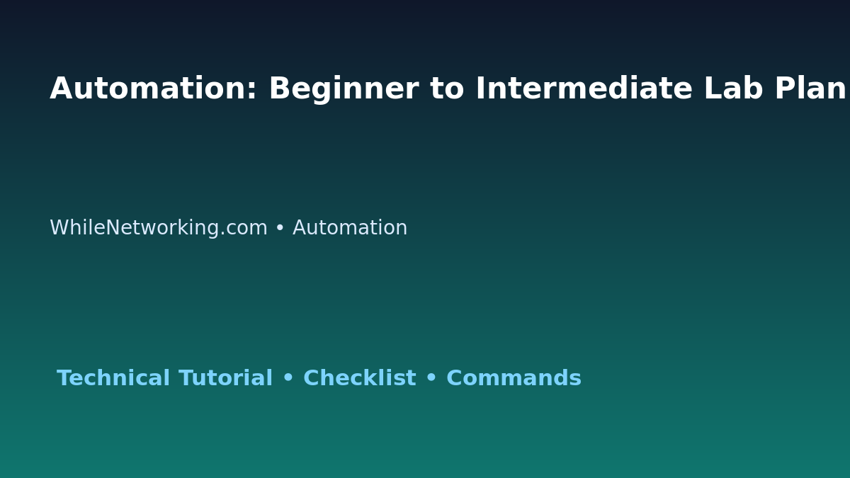 Automation: Beginner to Intermediate Lab Plan for IT Professionals featured image