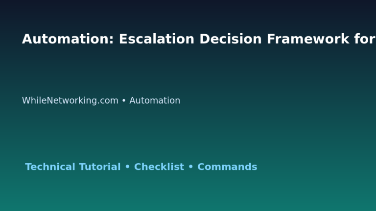 Automation: Escalation Decision Framework for IT Professionals featured image