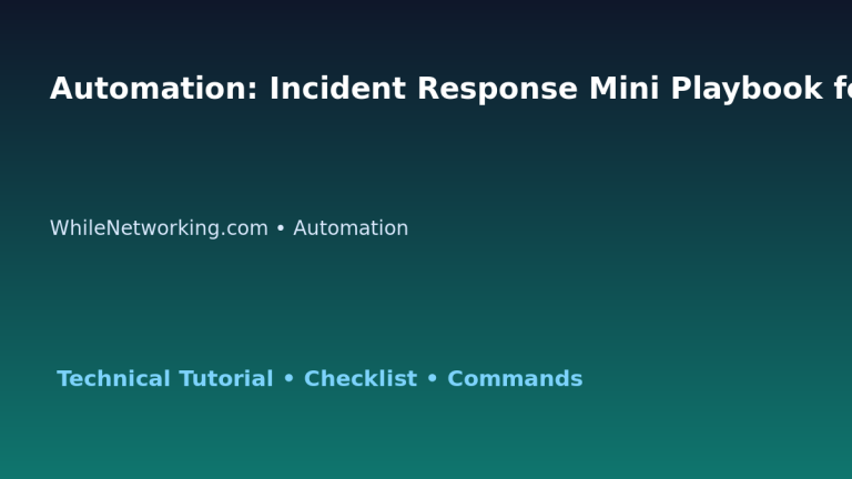 Automation: Incident Response Mini Playbook for IT Professionals featured image