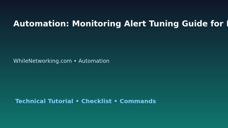 Automation: Monitoring Alert Tuning Guide for IT Professionals featured image