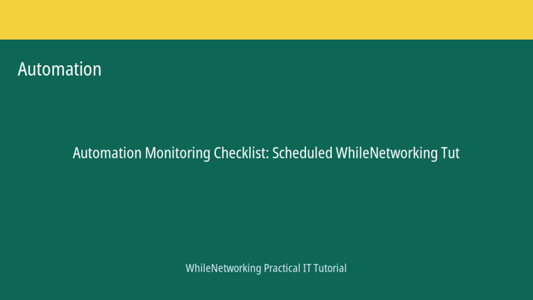 Automation tutorial featured image: Monitoring Checklist