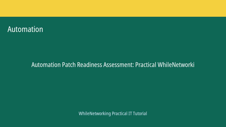 Automation tutorial featured image: Patch Readiness Assessment