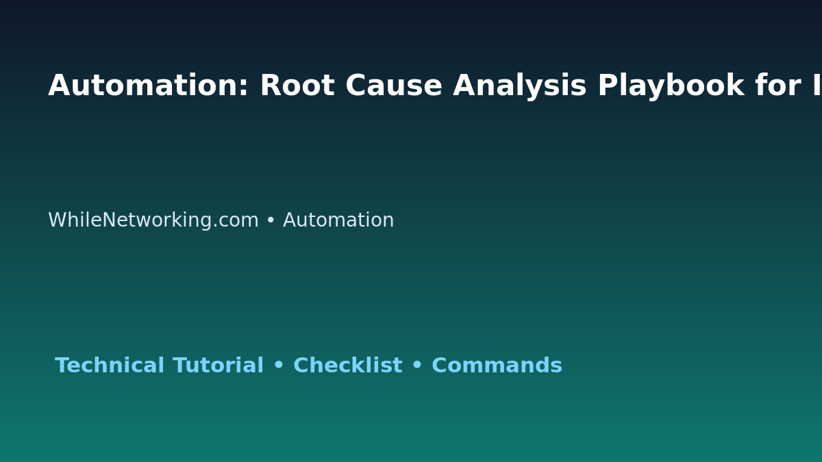 Automation: Root Cause Analysis Playbook for IT Professionals featured image