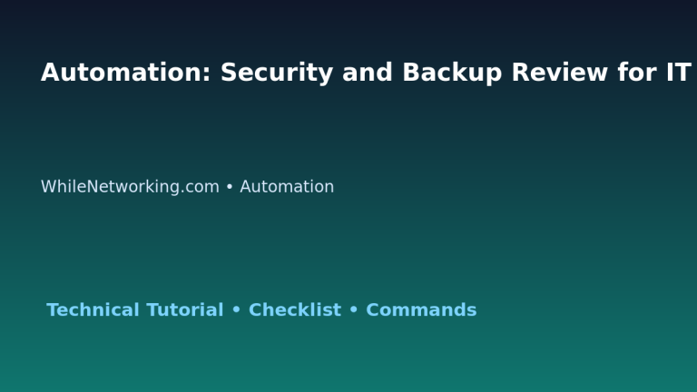 Automation: Security and Backup Review for IT Professionals featured image