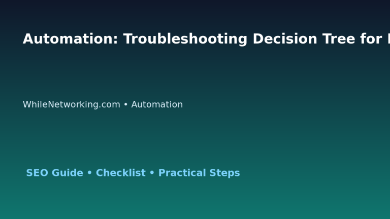 Automation: Troubleshooting Decision Tree for IT Professionals featured image