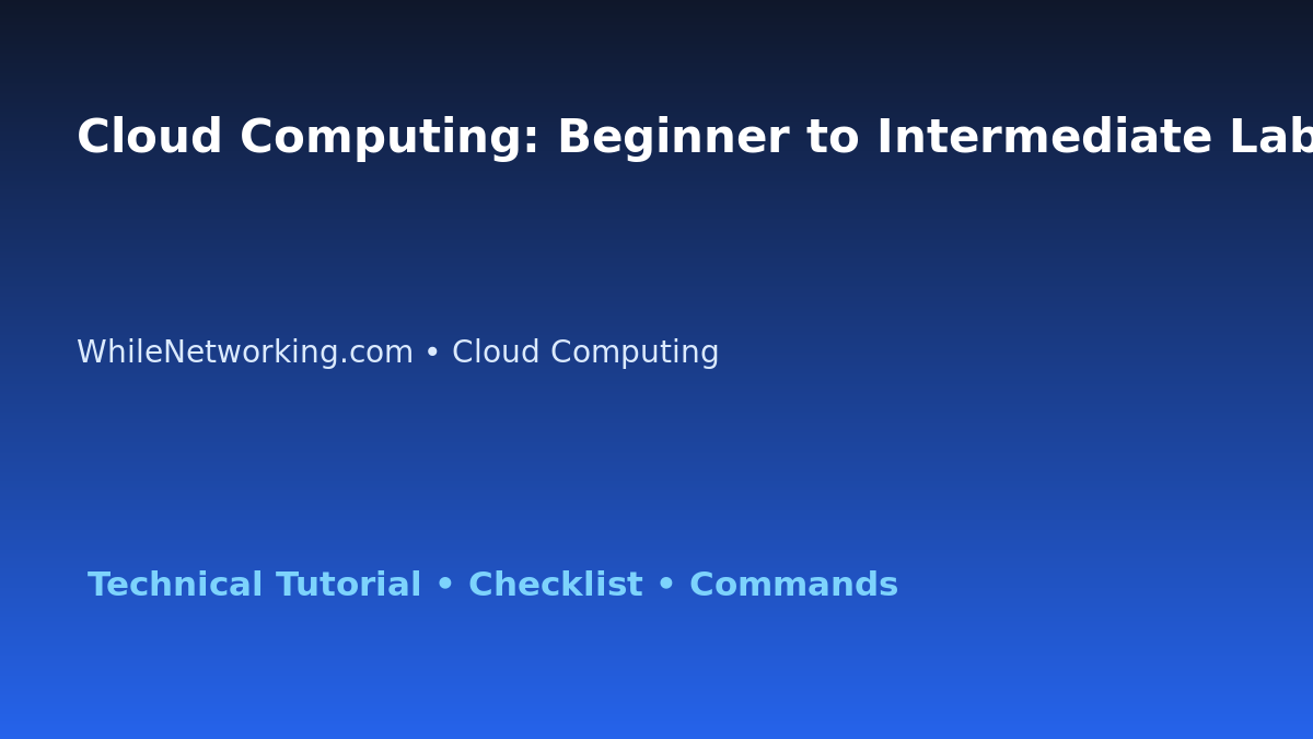 Cloud Computing: Beginner to Intermediate Lab Plan for IT Professionals featured image