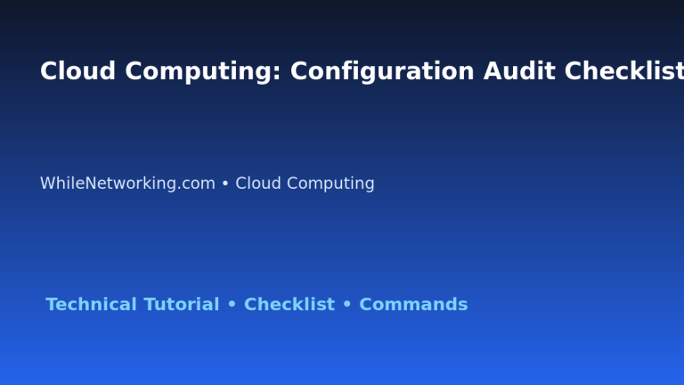 Cloud Computing: Configuration Audit Checklist for IT Professionals featured image