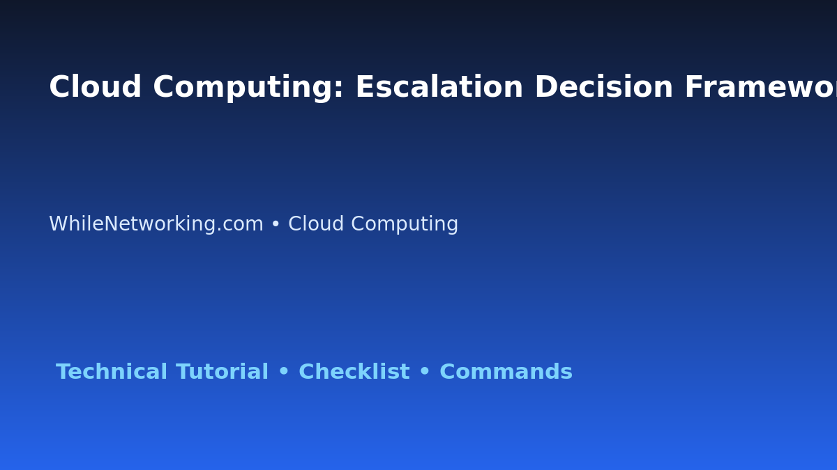 Cloud Computing: Escalation Decision Framework for IT Professionals featured image