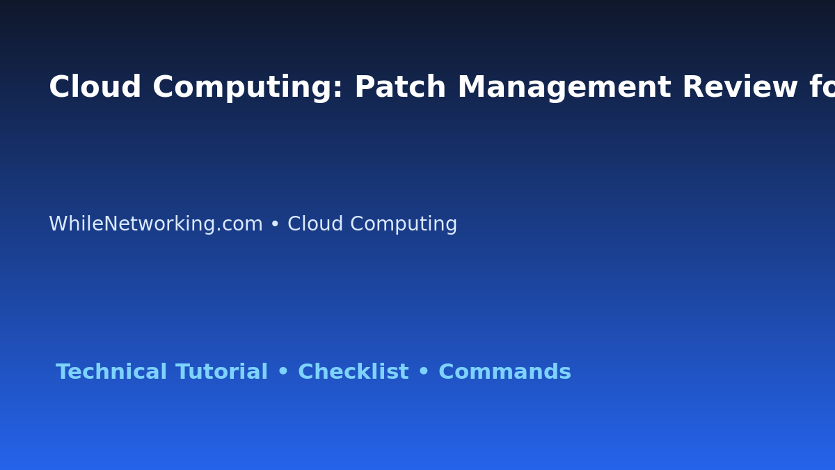 Cloud Computing: Patch Management Review for IT Professionals featured image