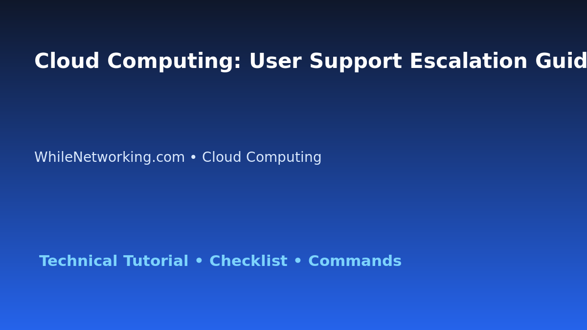 Cloud Computing: User Support Escalation Guide for IT Professionals featured image