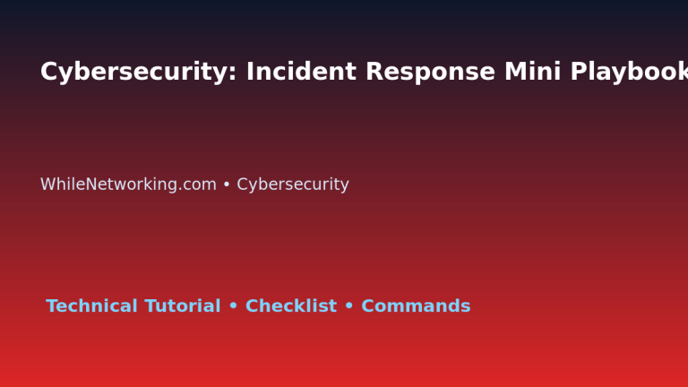 Cybersecurity: Incident Response Mini Playbook for IT Professionals featured image