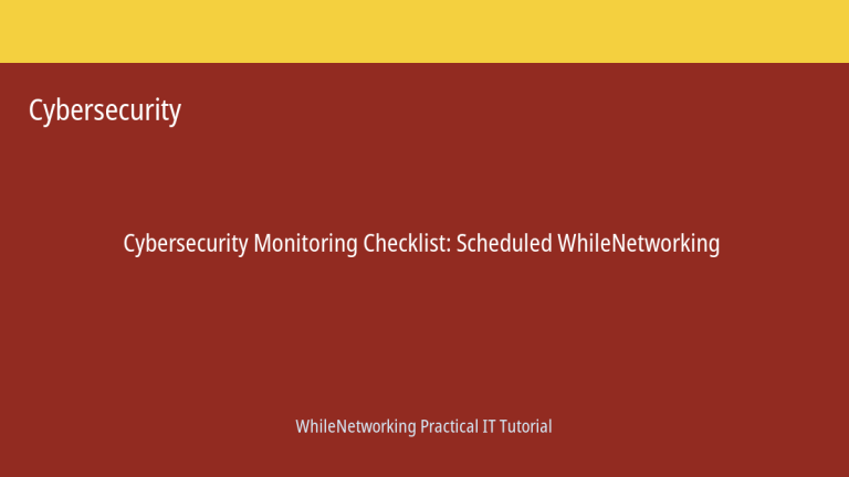 Cybersecurity tutorial featured image: Monitoring Checklist