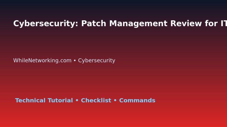 Cybersecurity: Patch Management Review for IT Professionals featured image