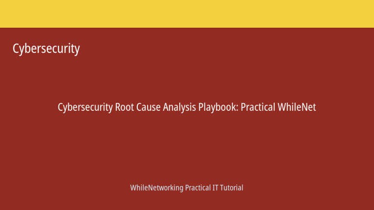 Cybersecurity tutorial featured image: Root Cause Analysis Playbook