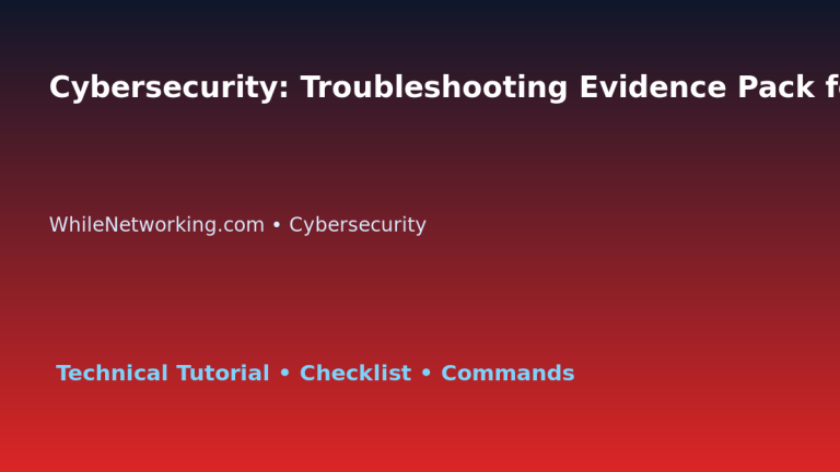 Cybersecurity: Troubleshooting Evidence Pack for IT Professionals featured image