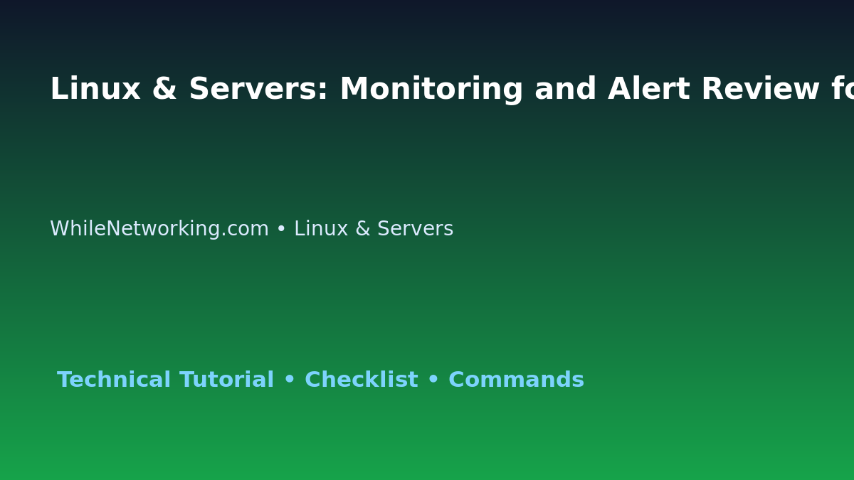 Linux & Servers: Monitoring and Alert Review for IT Professionals featured image