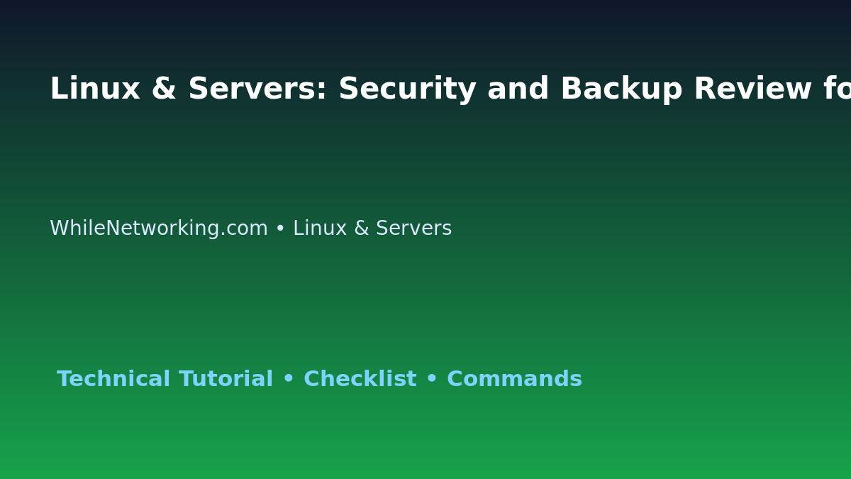 Linux & Servers: Security and Backup Review for IT Professionals featured image