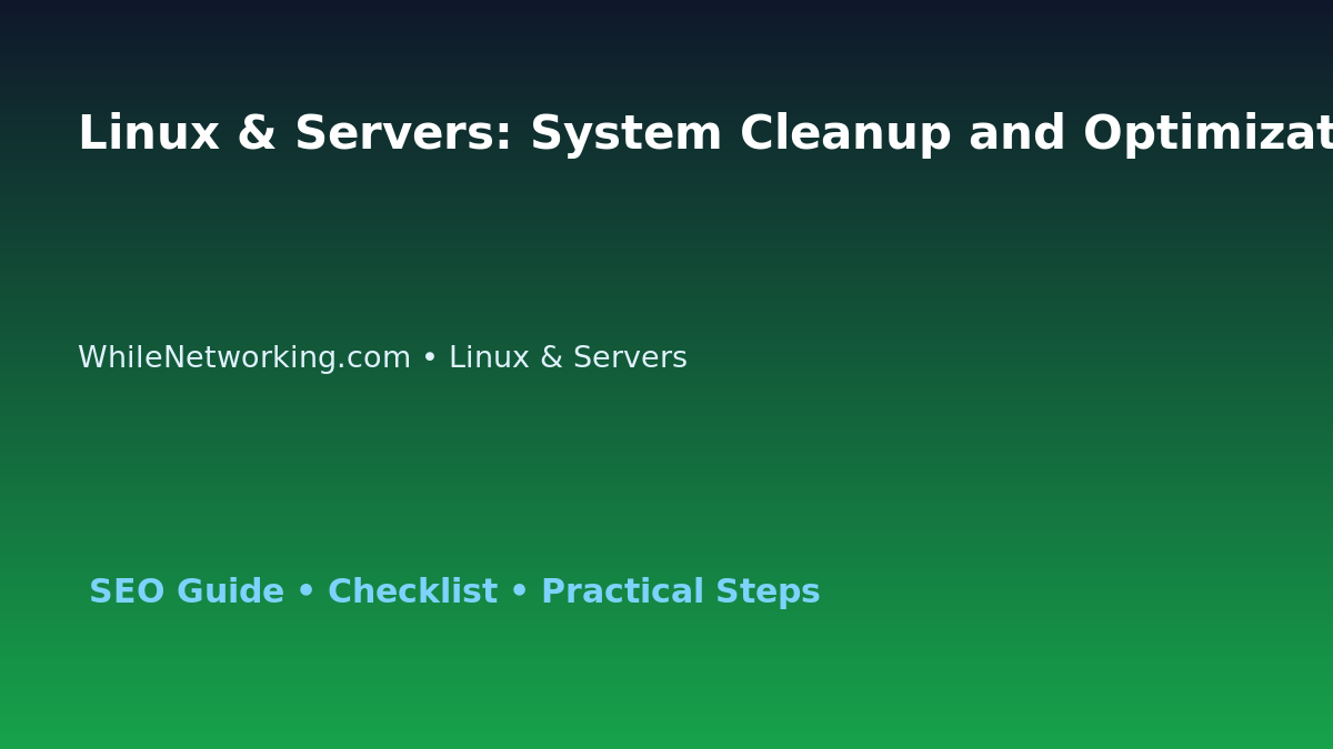 Linux & Servers: System Cleanup and Optimization Plan for IT Professionals featured image