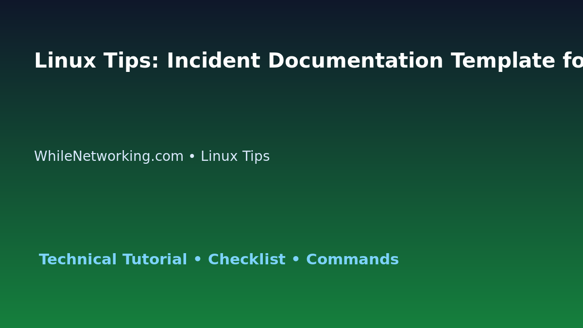 Linux Tips: Incident Documentation Template for IT Professionals featured image