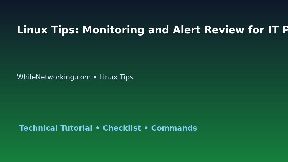 Linux Tips: Monitoring and Alert Review for IT Professionals featured image