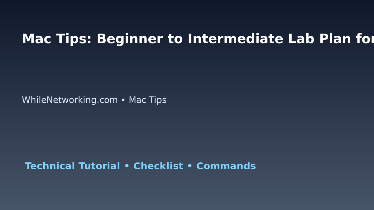 Mac Tips: Beginner to Intermediate Lab Plan for IT Professionals featured image