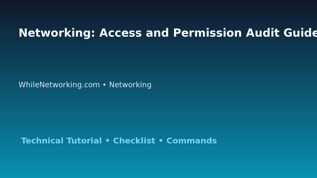Networking: Access and Permission Audit Guide for IT Professionals featured image