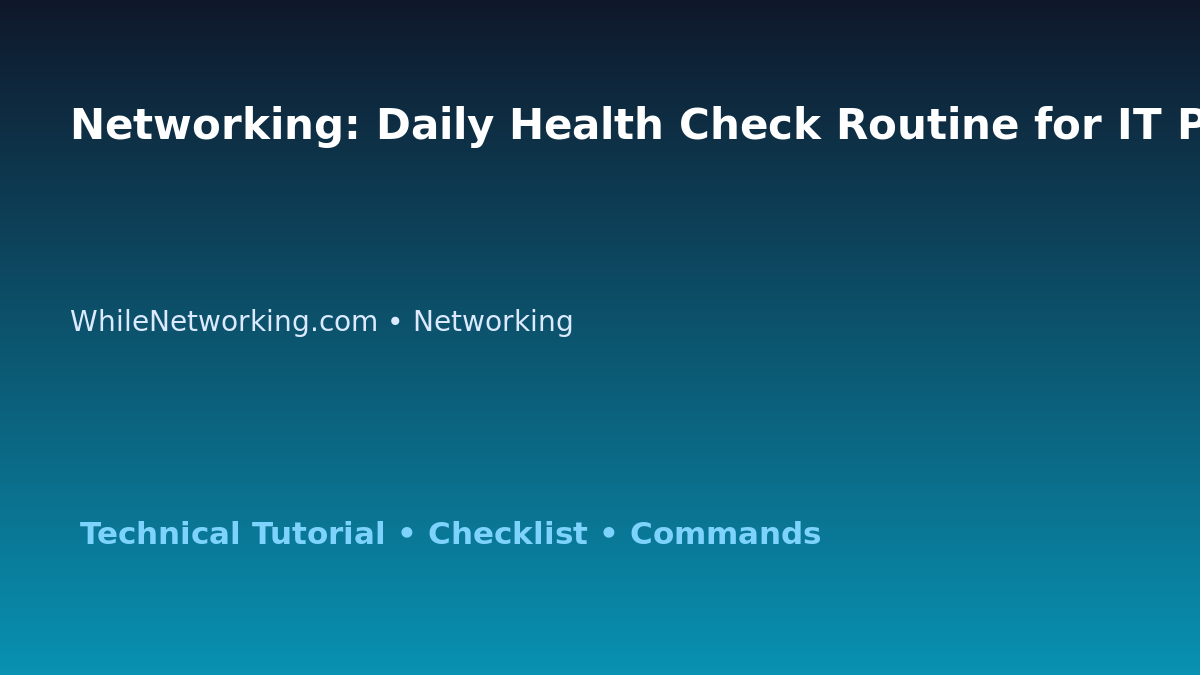 Networking: Daily Health Check Routine for IT Professionals featured image