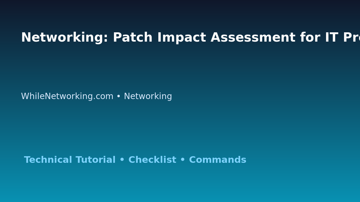 Networking: Patch Impact Assessment for IT Professionals featured image