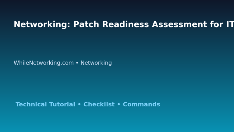 Networking: Patch Readiness Assessment for IT Professionals featured image