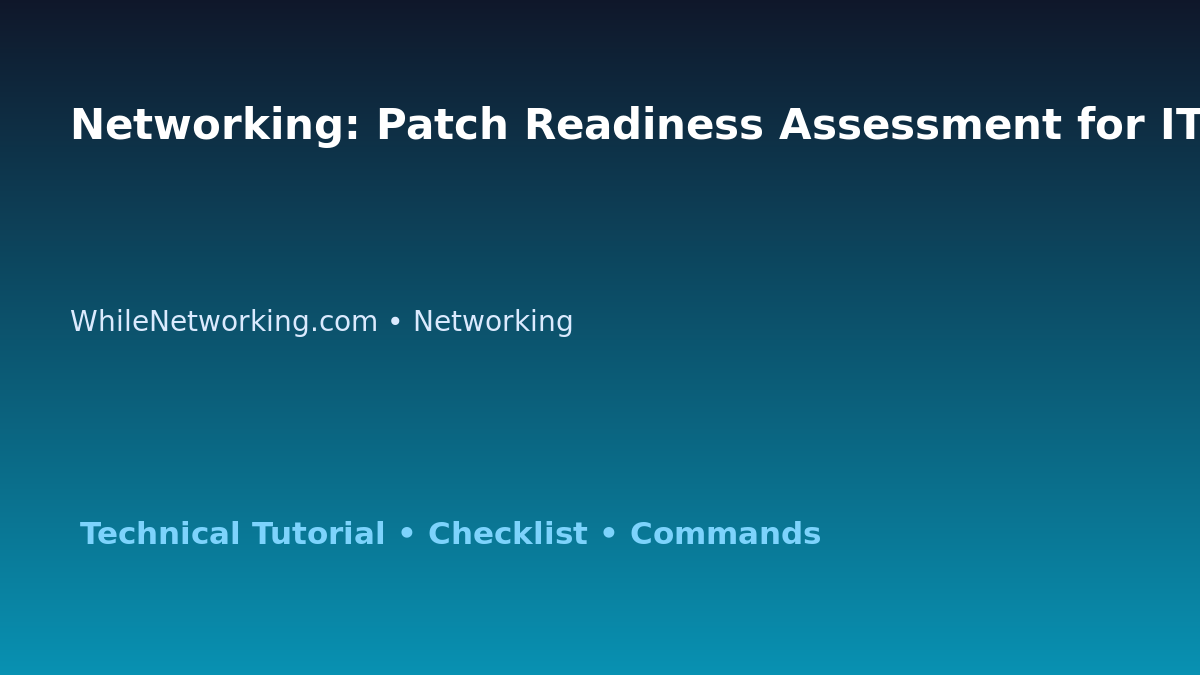 Networking: Patch Readiness Assessment for IT Professionals featured image