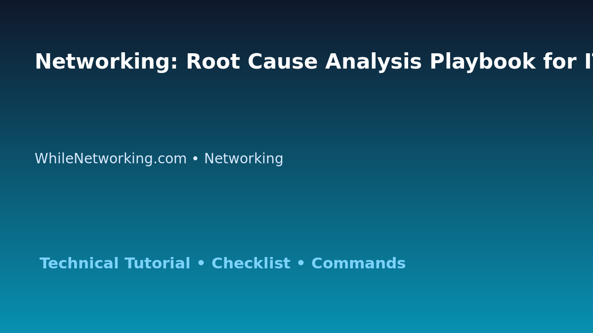 Networking: Root Cause Analysis Playbook for IT Professionals featured image