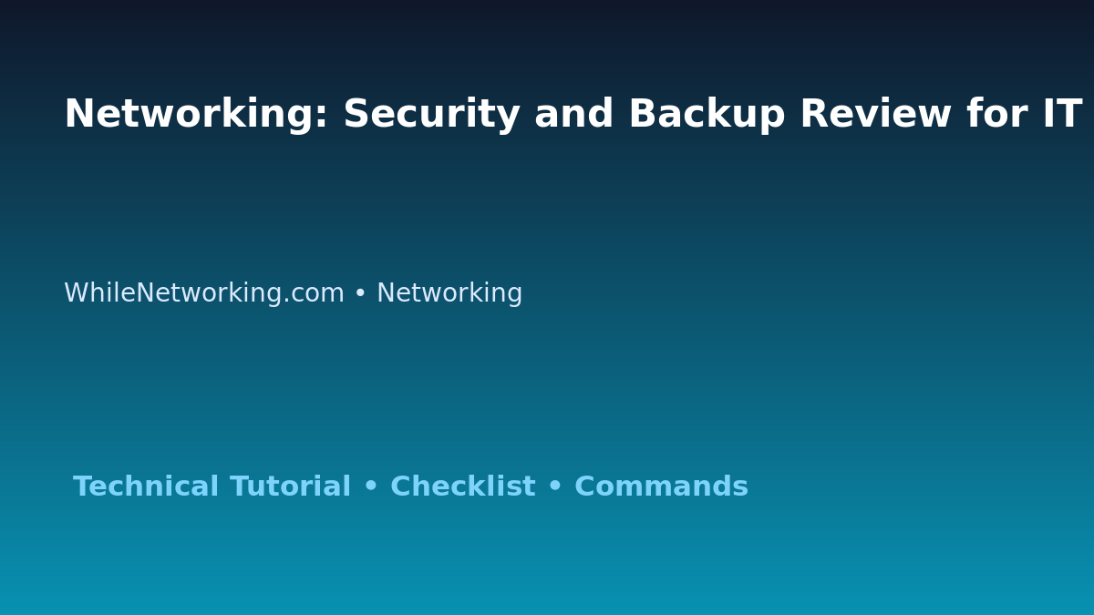 Networking: Security and Backup Review for IT Professionals featured image