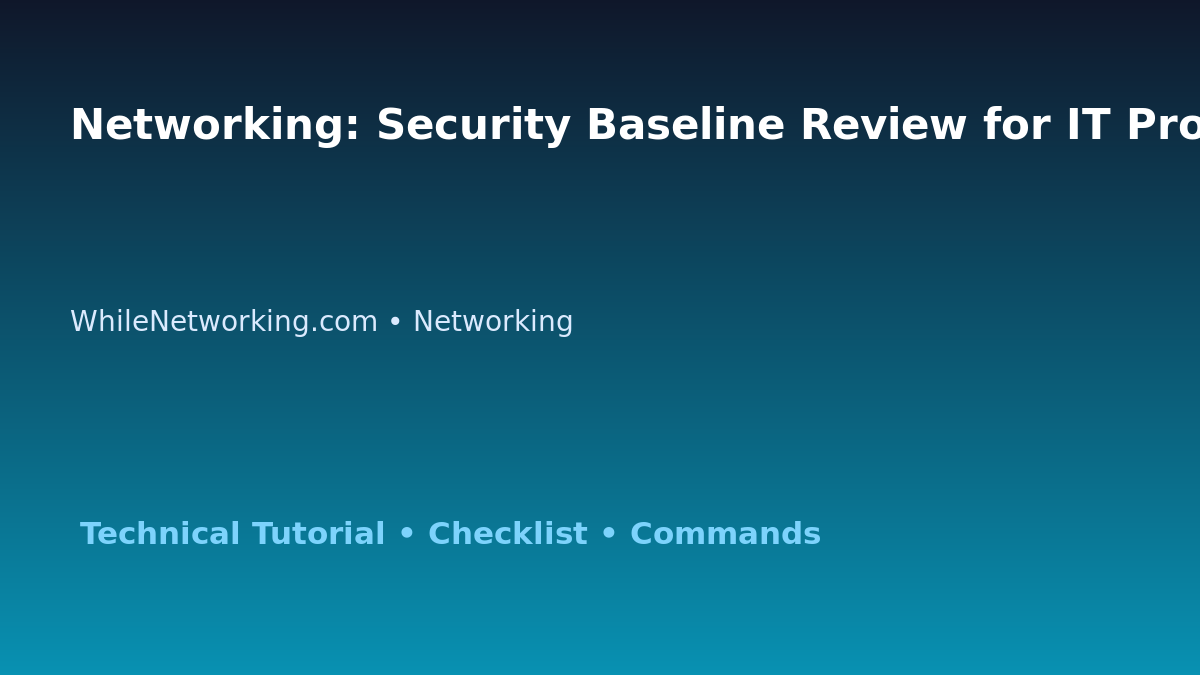 Networking: Security Baseline Review for IT Professionals featured image
