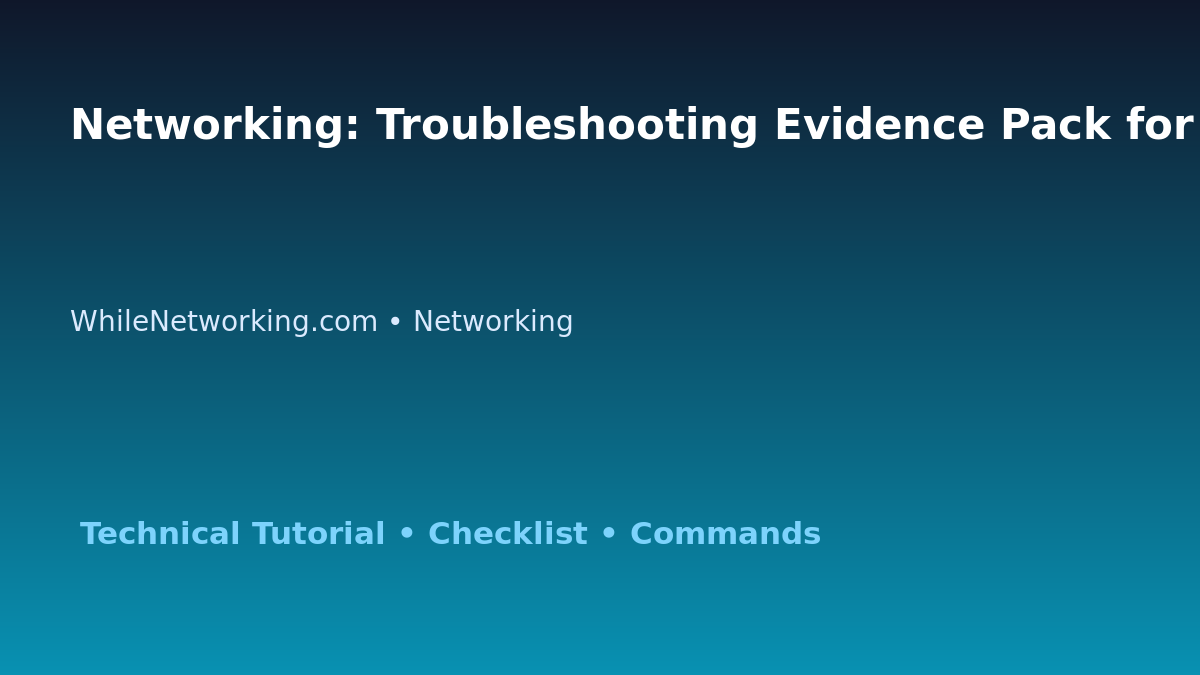 Networking: Troubleshooting Evidence Pack for IT Professionals featured image