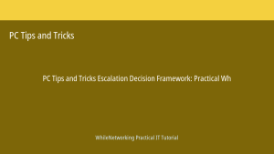 PC Tips and Tricks tutorial featured image: Escalation Decision Framework