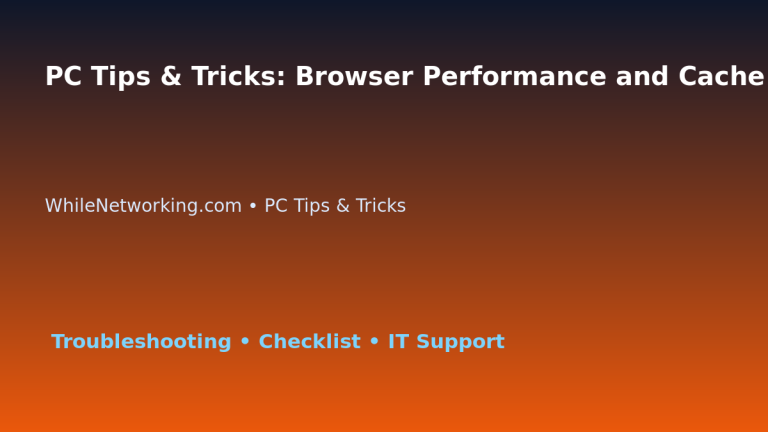 PC Tips & Tricks: Browser Performance and Cache Cleanup Guide for IT Professionals featured image