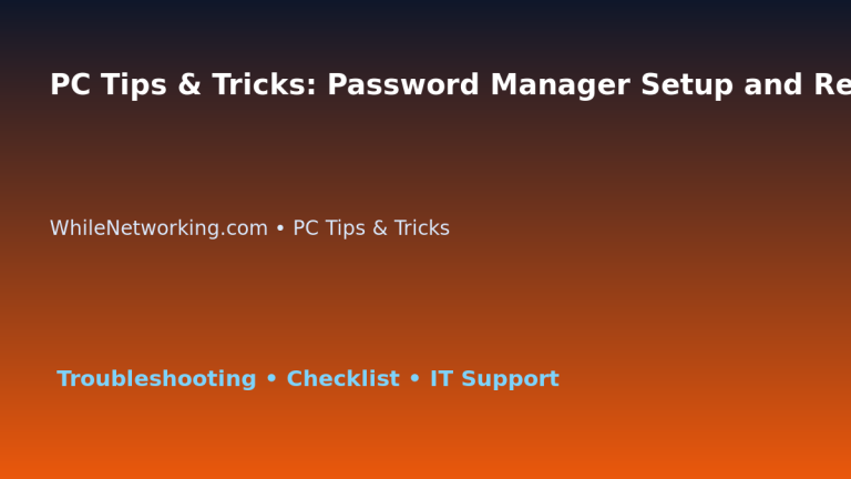 PC Tips & Tricks: Password Manager Setup and Recovery Tips for IT Professionals featured image