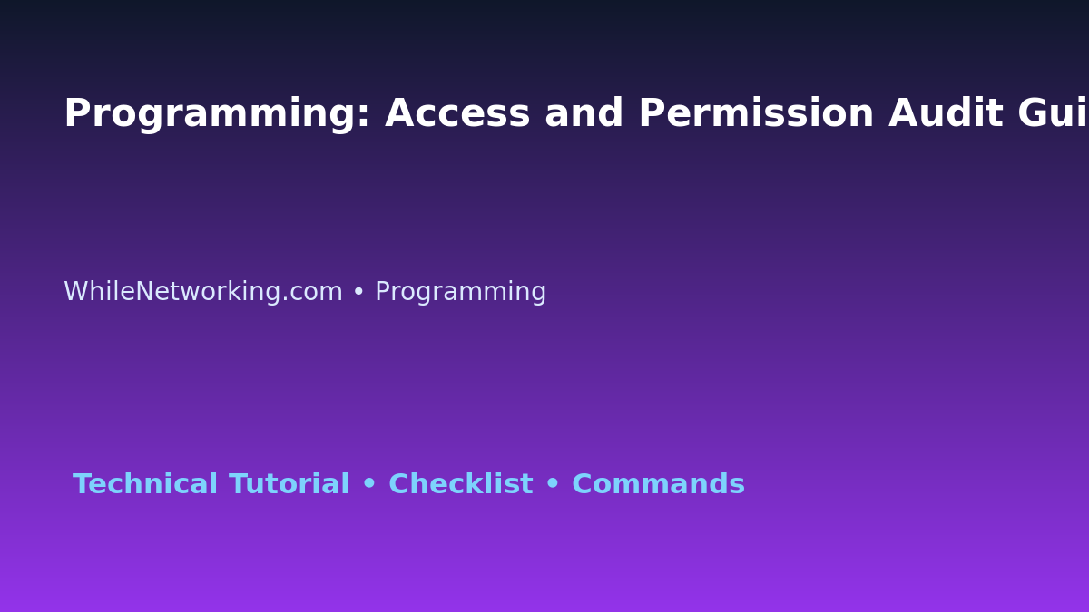 Programming: Access and Permission Audit Guide for IT Professionals featured image
