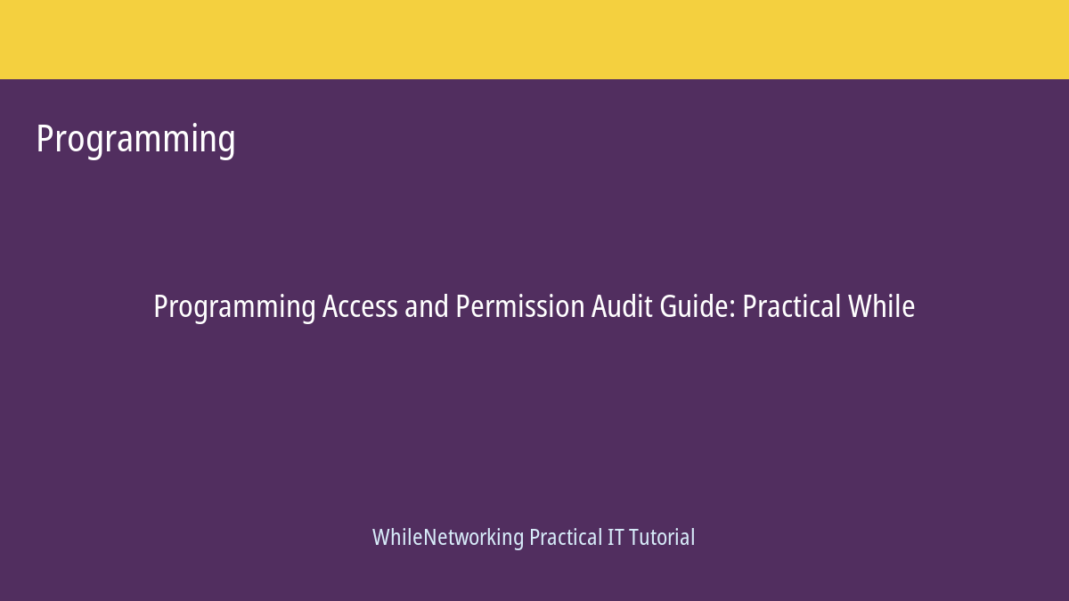 Programming tutorial featured image: Access and Permission Audit Guide