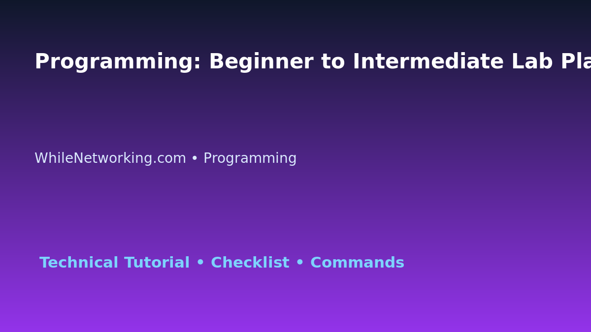 Programming: Beginner to Intermediate Lab Plan for IT Professionals featured image