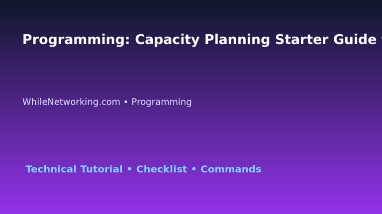 Programming: Capacity Planning Starter Guide for IT Professionals featured image