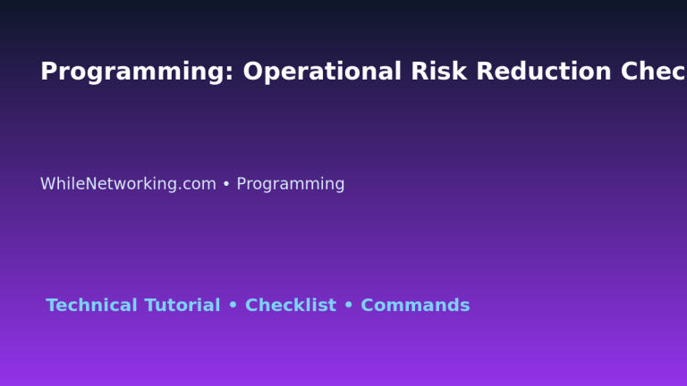 Programming: Operational Risk Reduction Checklist for IT Professionals 1 Programming: Operational Risk Reduction Checklist for IT Professionals featured image