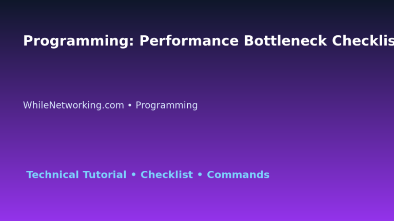 Programming: Performance Bottleneck Checklist for IT Professionals featured image