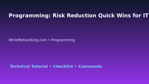 Programming: Risk Reduction Quick Wins for IT Professionals featured image