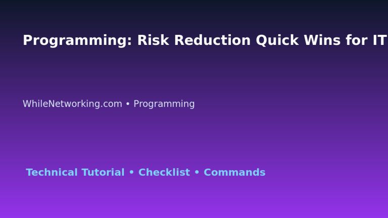 Programming: Risk Reduction Quick Wins for IT Professionals featured image